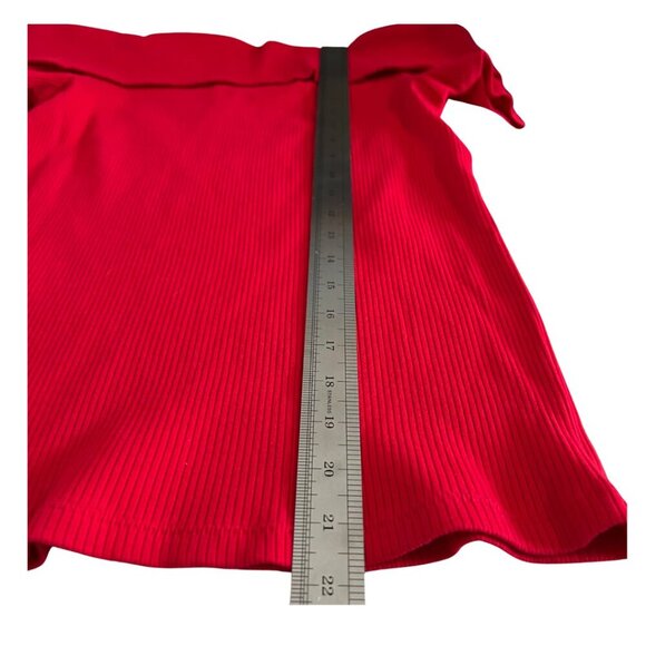 NWT Loft Ribbed Off The Shoulder Top Women's Size 12/14L/XL Tango Red - Picture 5 of 7